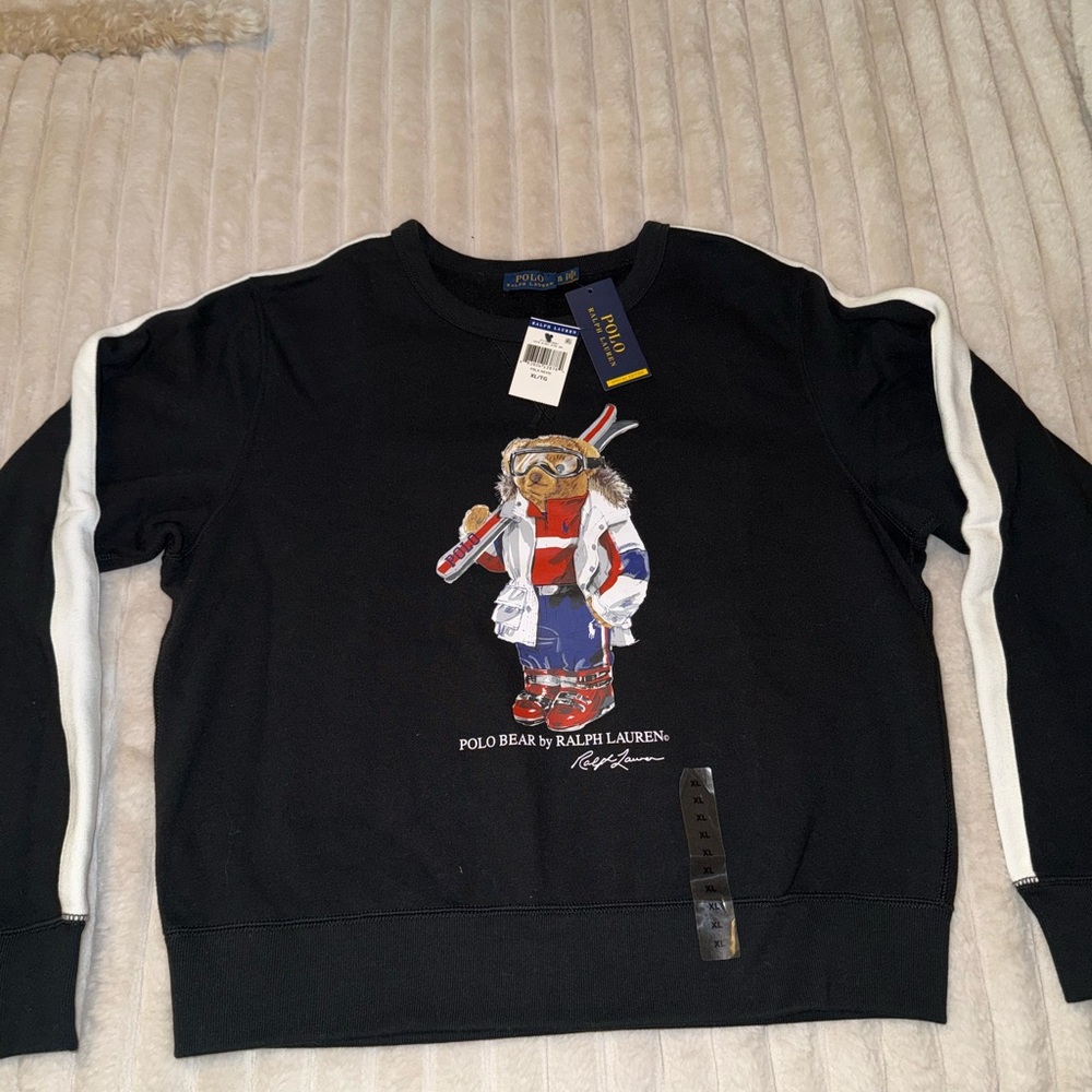 Ralph Lauren Black Sweatshirt with Polo Bear